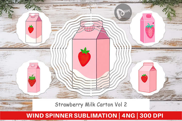 Wind Spinner Strawberry Milk Carton