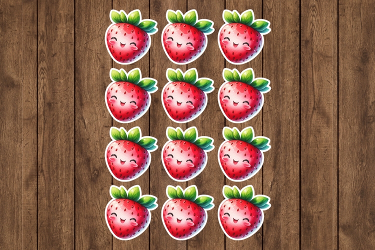 Strawberry Printable Stickers - PNG Sticker Sheet