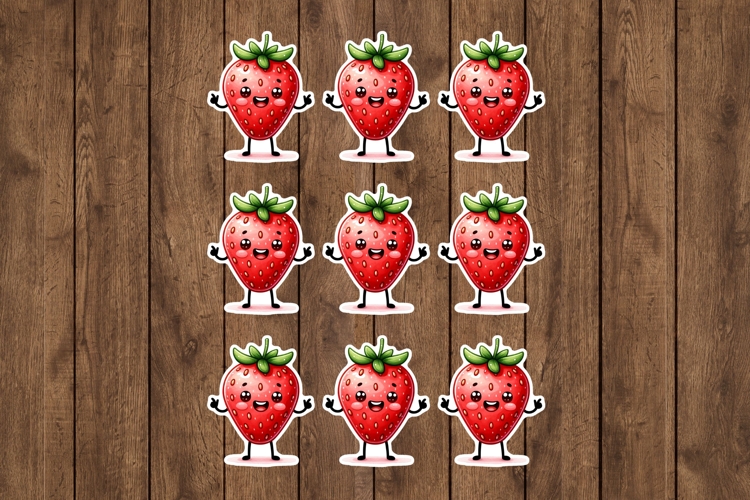 Strawberry Printable Stickers - PNG Sticker Sheet