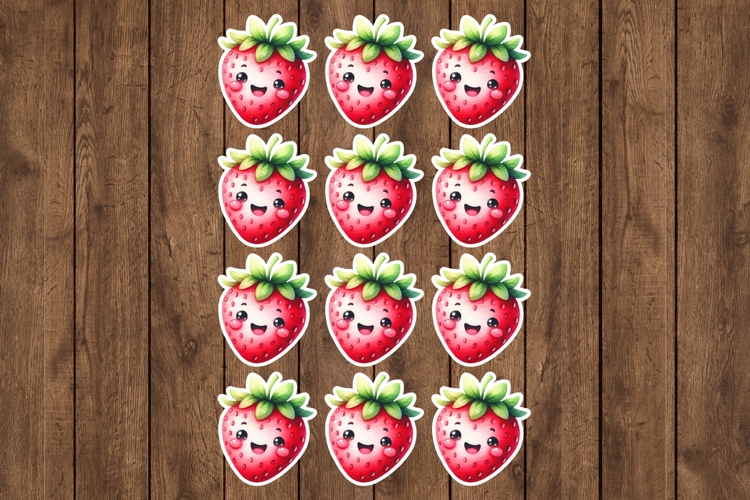 Strawberry Printable Stickers - PNG Sticker Sheet