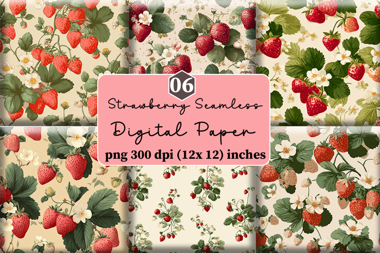 Strawberry Seamless Digital Paper