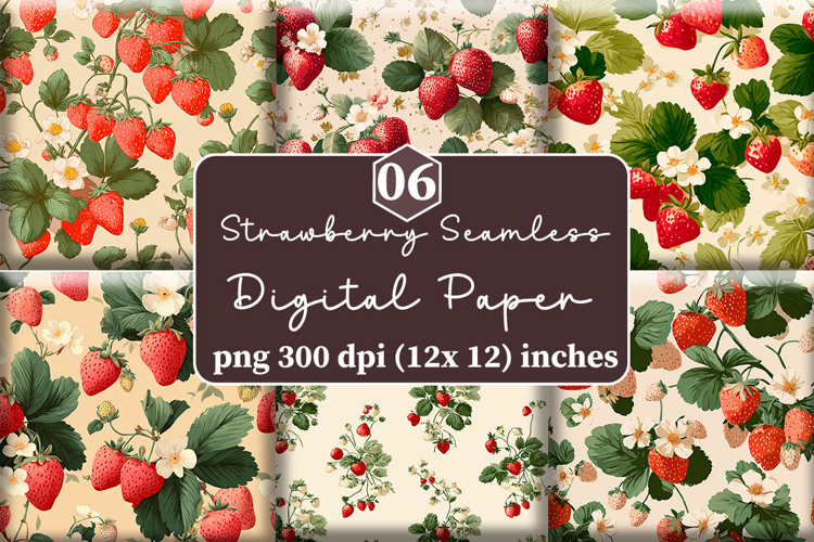 Strawberry Seamless Digital Paper