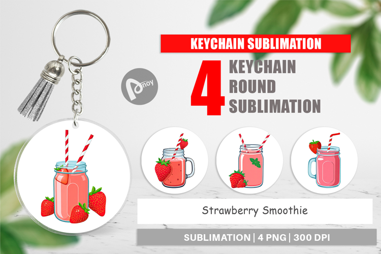 Keychain Strawberry Smoothie
