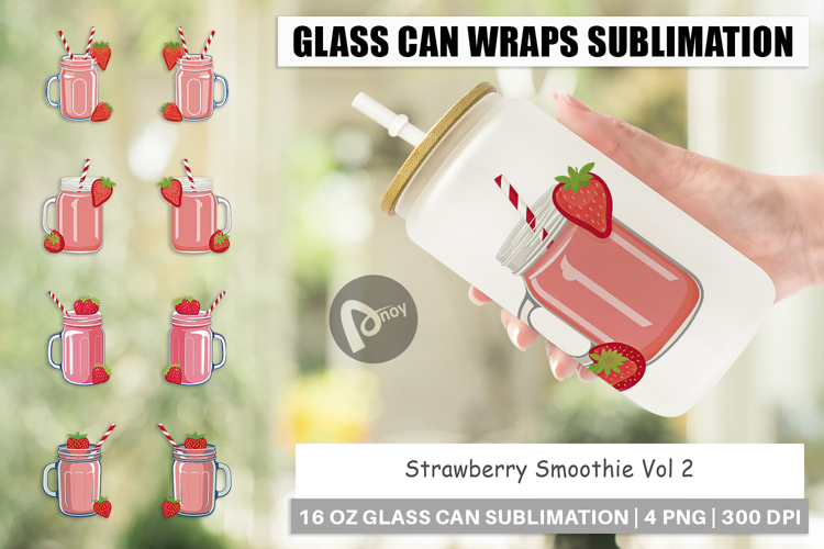 Glass Can Strawberry Smoothie