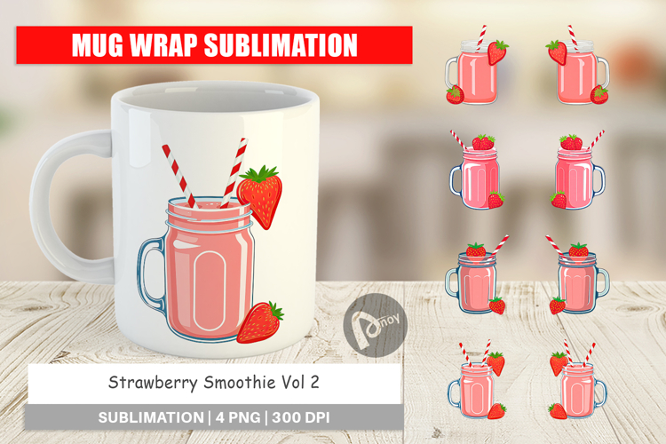 Mug Wrap Strawberry Smoothie