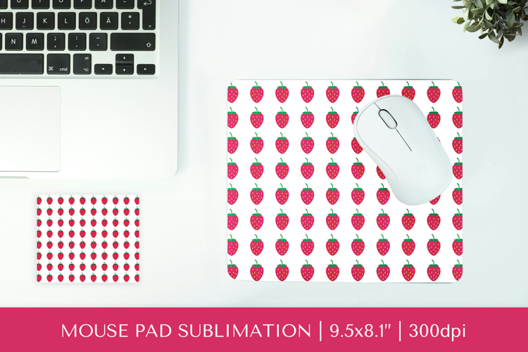 Strawberry mouse pad sublimation design. Summer mousepad 05