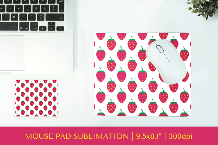 Strawberry mouse pad sublimation design. Summer mousepad 07