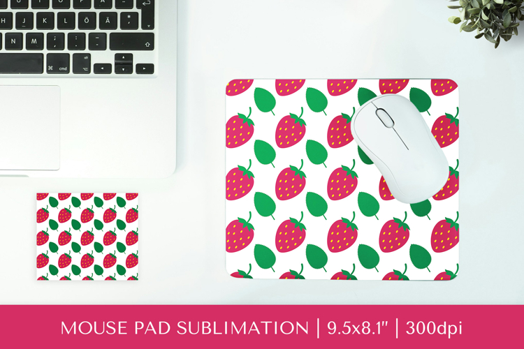 Strawberry mouse pad sublimation design. Summer mousepad 10 example image 1