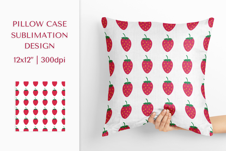 Strawberry Pillow Case Sublimation. Summer Pillow Design 005