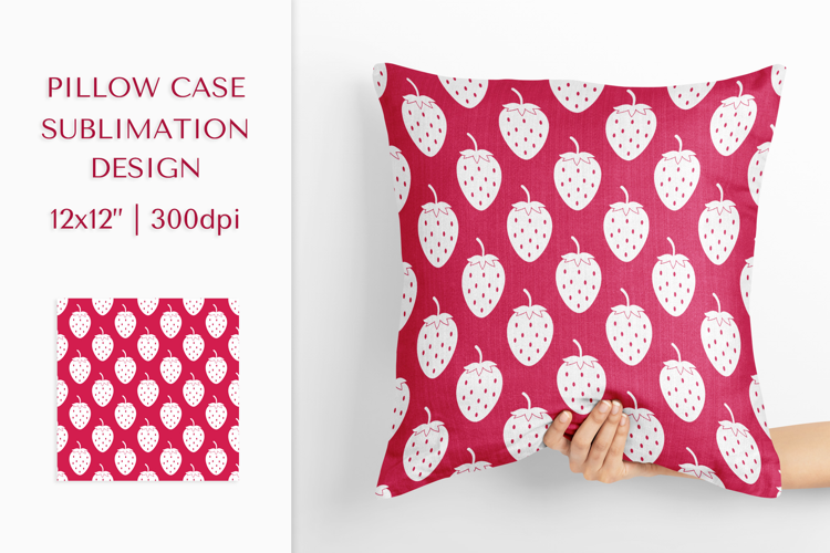 Strawberry Pillow Case Sublimation. Summer Pillow Design 006