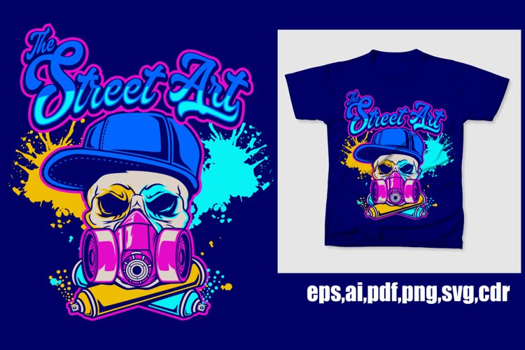 STREET ART SKULL CARTOON example image 1