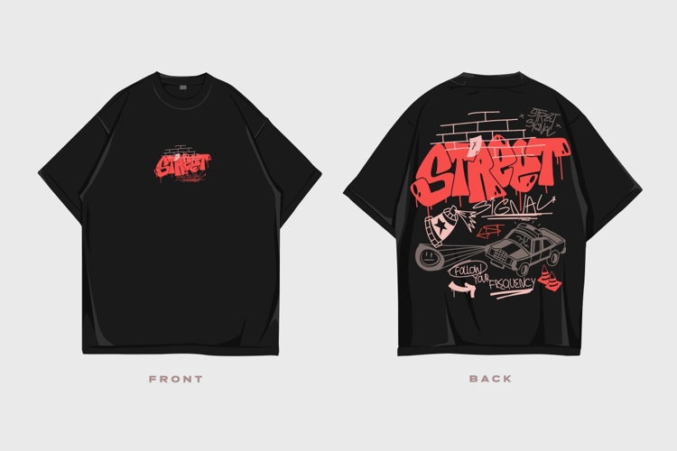 Street Signal Urban Streetwear Graffiti Graphic T-shirt