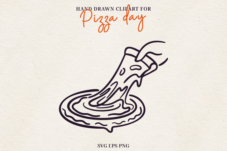 Hand Drawn Pizza Clipart Pizza Illustration SVG PNG EPS