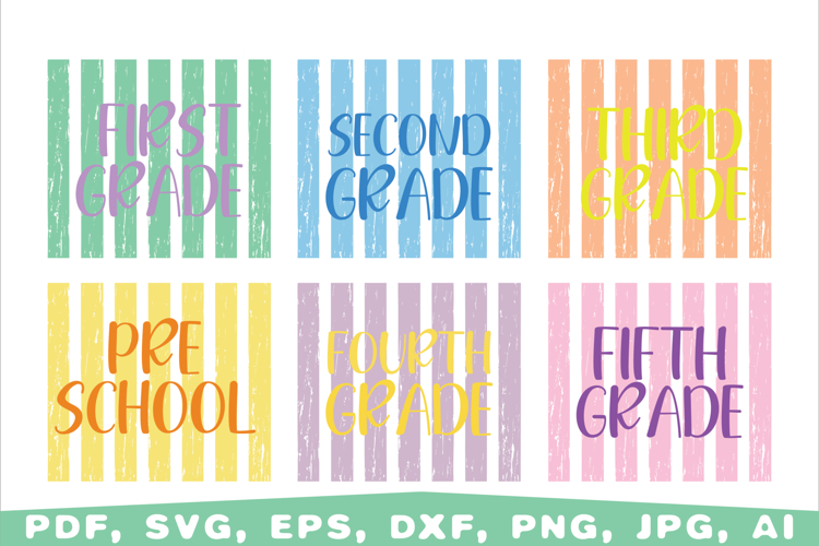 back to school, school grades png, striped school grades svg