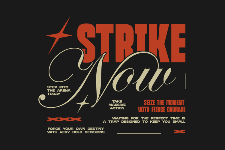 Strike Now Urban Typography Quotes T-shirt Design