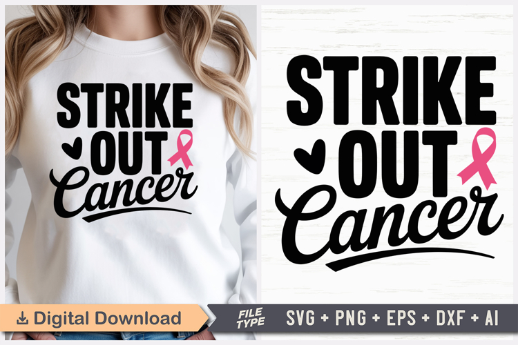 Strike Out Cancer SVG | Breast Cancer Awareness SVG
