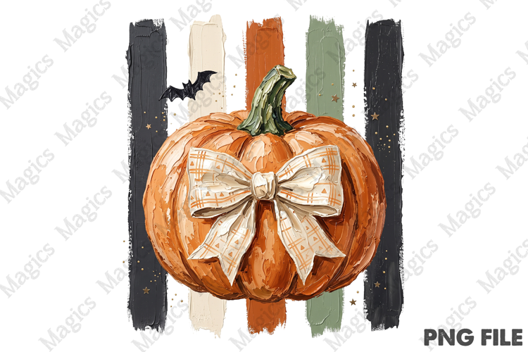 Striped Halloween Pumpkin PNG