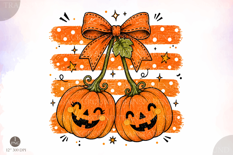 Striped Pumpkin Cherries Png,Vintage Halloween Pumpkin Png