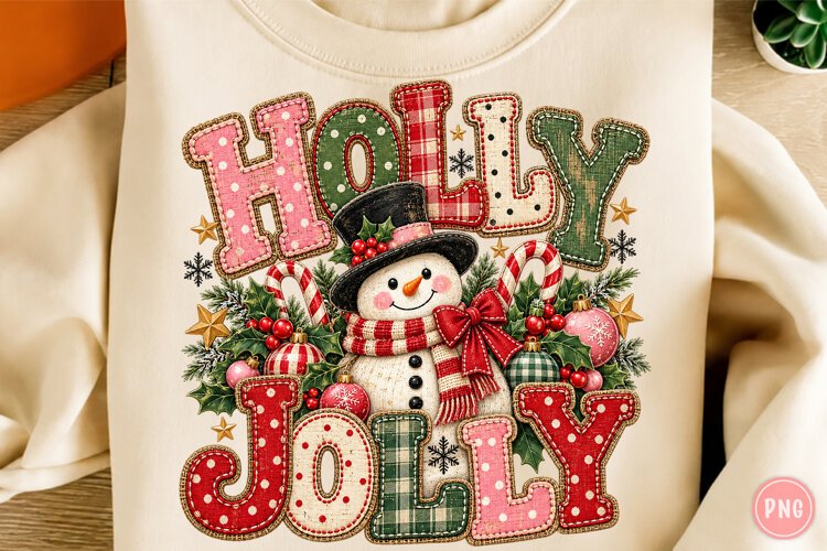 Striped Retro Christmas Holly Jolly PNG example image 1