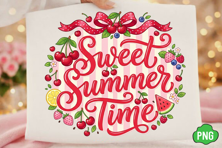 Striped Sweet Summer Time PNG
