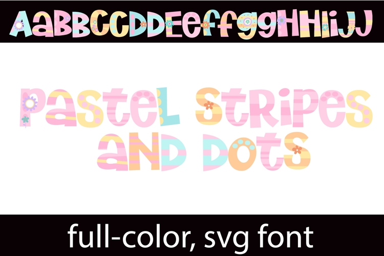 Stripes and Dots Pastel Color Font