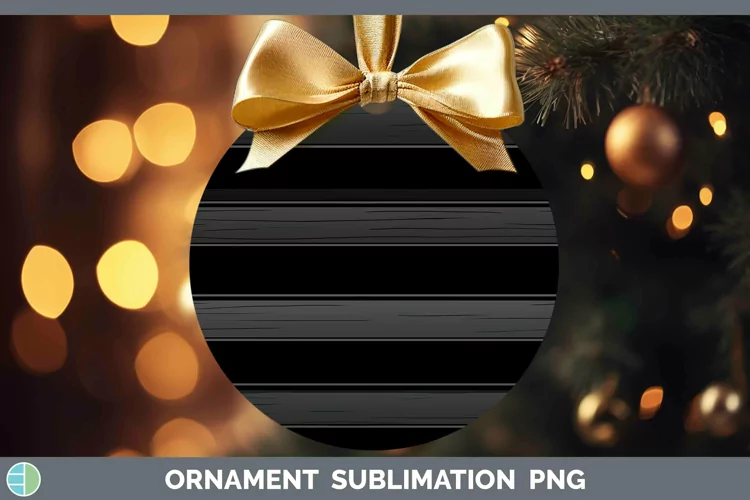 Stripes Black Ornament Sublimation Bauble Designs
