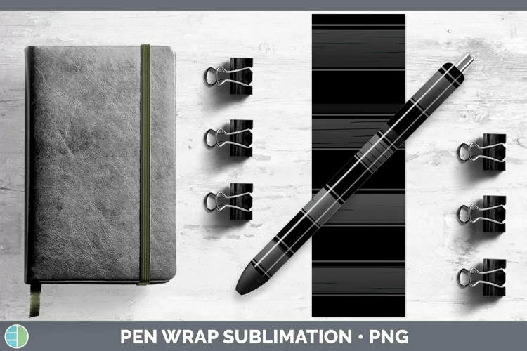 Stripes Black Pen Wrap Sublimation Epoxy Pen Designs