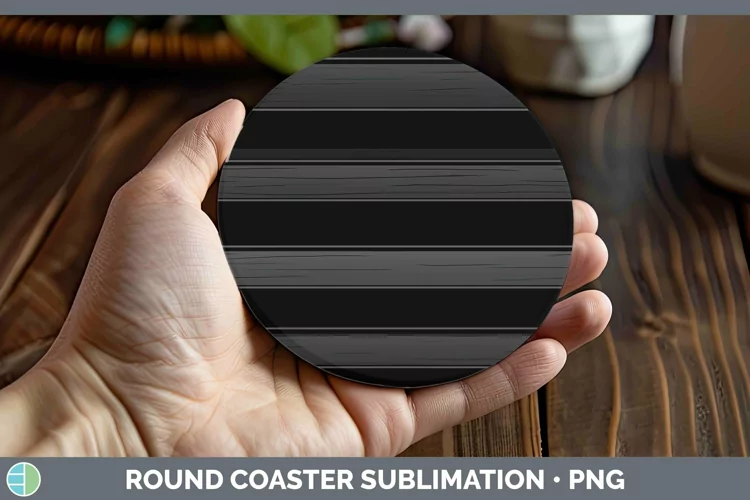 Stripes Black Round Coaster Sublimation Coaster Designs