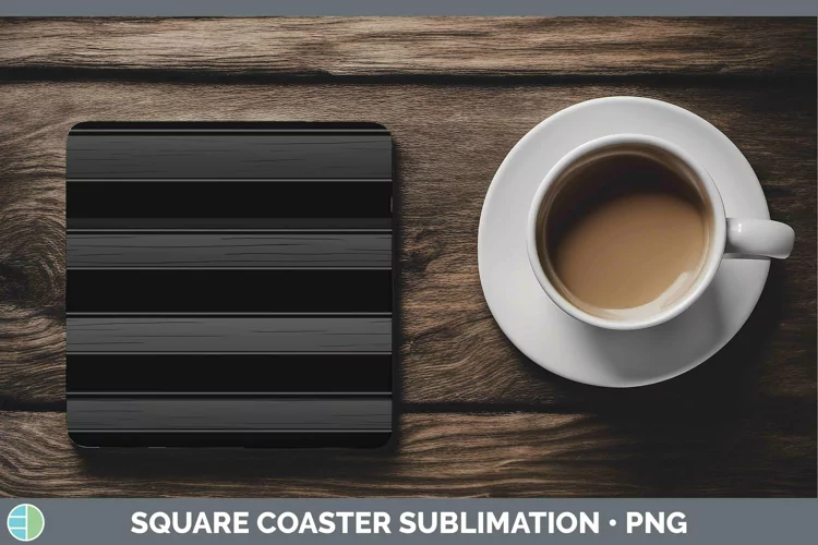 Stripes Black Square Coaster Sublimation Coaster Designs