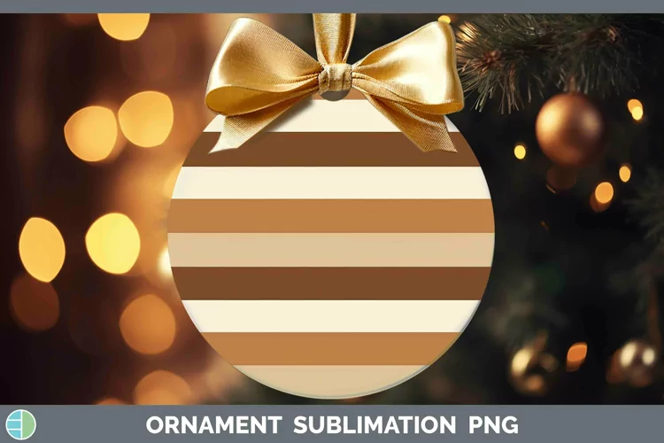 Stripes Brown Ornament Sublimation Bauble Designs