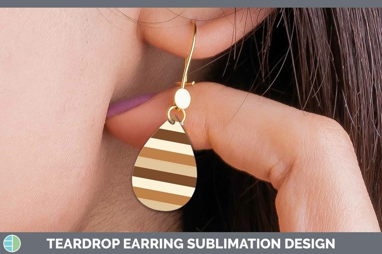 Stripes Brown Teardrop Earrings Sublimation Earrings Designs