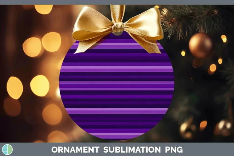 Stripes Deep Purple Ornament Sublimation Bauble Designs