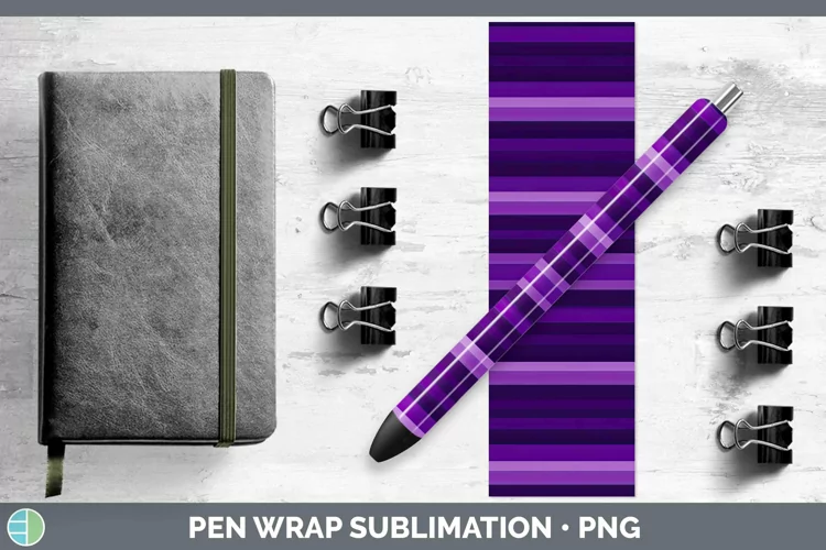 Stripes Deep Purple Pen Wrap Sublimation Epoxy Pen Designs