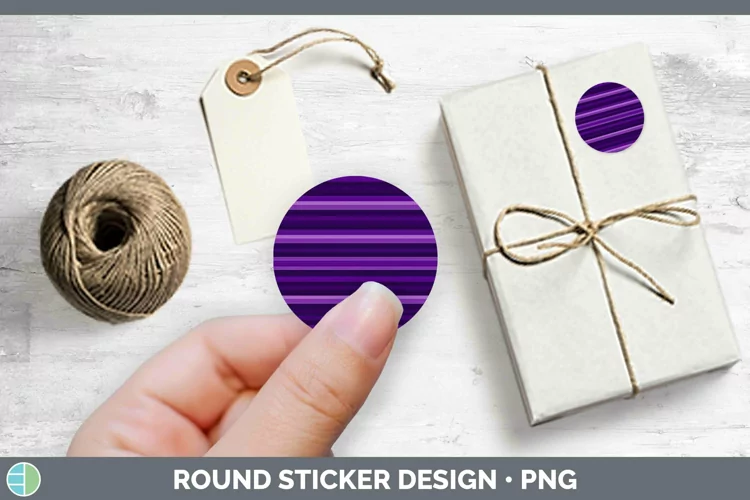 Stripes Deep Purple Stickers | Round Labels Designs
