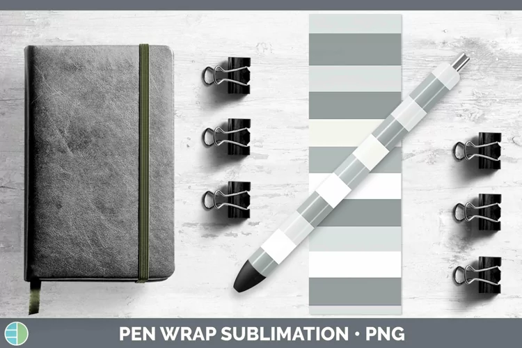 Stripes Gray Pen Wrap Sublimation Epoxy Pen Designs