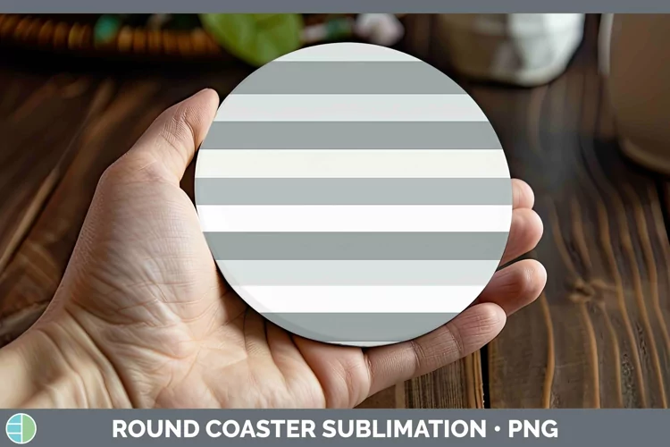 Stripes Gray Round Coaster Sublimation Coaster Designs