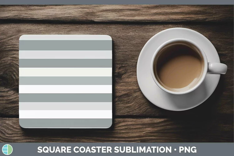 Stripes Gray Square Coaster Sublimation Coaster Designs