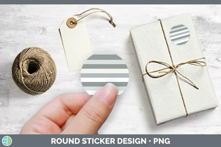 Stripes Gray Stickers | Round Labels Designs