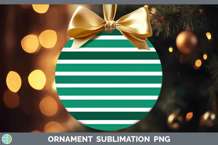 Stripes Green Ornament Sublimation Bauble Designs