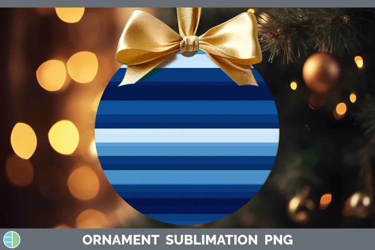 Stripes Indigo Ornament Sublimation Bauble Designs