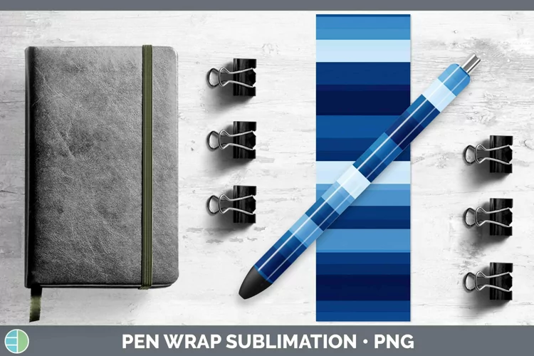 Stripes Indigo Pen Wrap Sublimation Epoxy Pen Designs