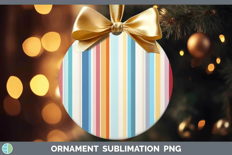 Stripes Rainbow Ornament Sublimation Bauble Designs