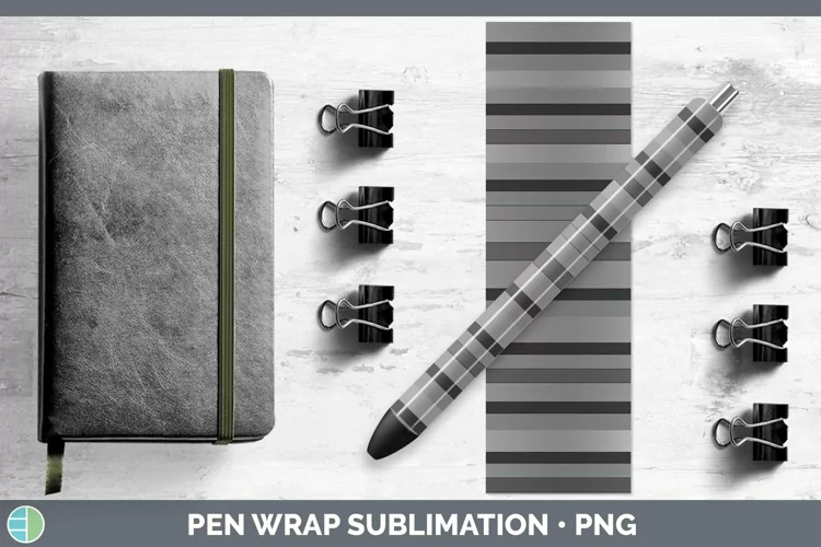 Stripes Silver Pen Wrap Sublimation Epoxy Pen Designs
