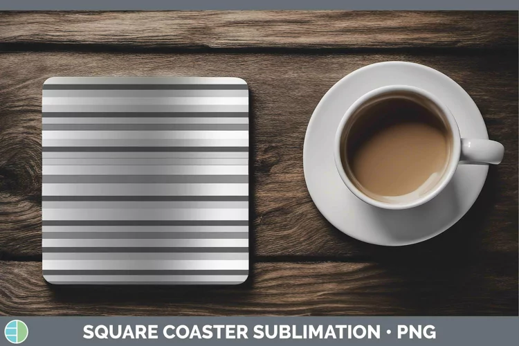Stripes Silver Square Coaster Sublimation Coaster Designs