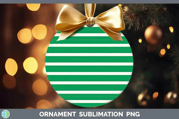 Stripes Spring Green Ornament Sublimation Bauble Designs