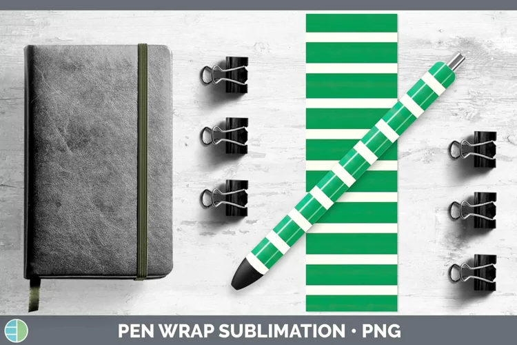 Stripes Spring Green Pen Wrap Sublimation Epoxy Pen Designs