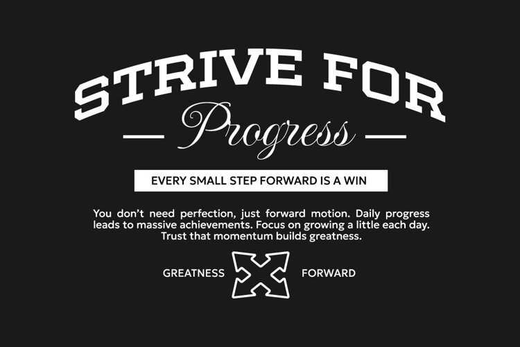 Strive for Progress Urban Typography T-shirt Design example image 1