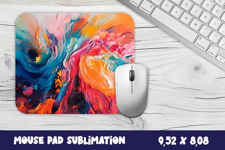 Mouse Pad PNG Abstract Multicolored watercolor Sublimation