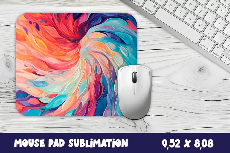 Mouse Pad PNG Abstract Multicolored watercolor Sublimation