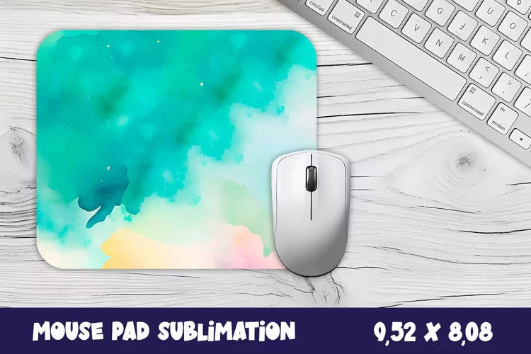 Mouse Pad PNG Abstract Multicolored watercolor Sublimation